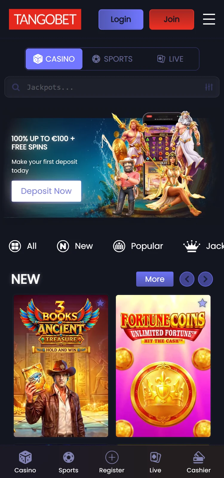 Tangobet Casino Smartphone App Preview